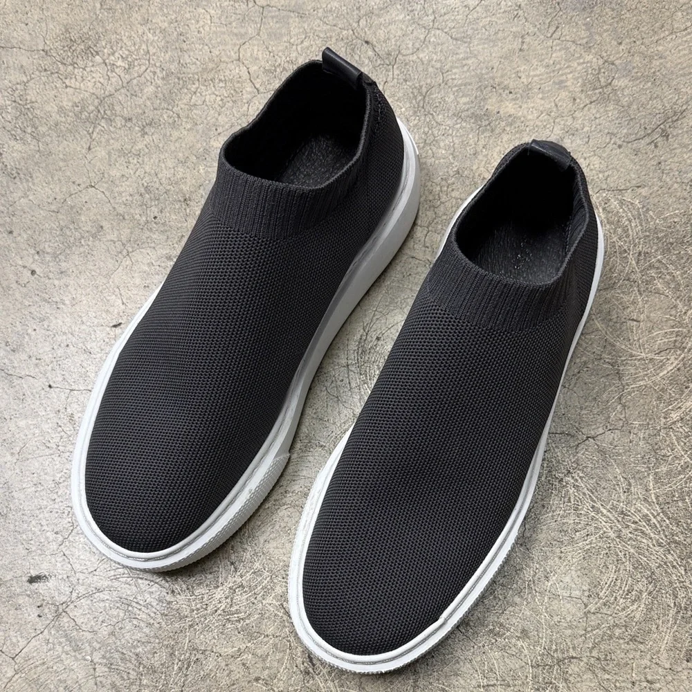 * J Slides Black Platform Slip-On Shoes